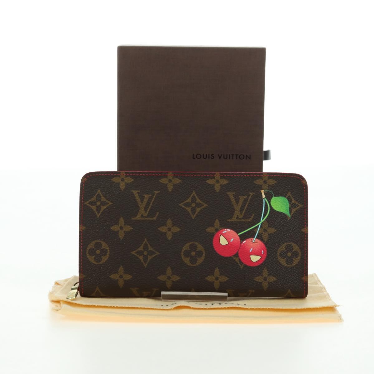 LOUIS VUITTON Monogram Cherry Porte Monnaie Zip Long Wallet M95006 Auth 177654V
