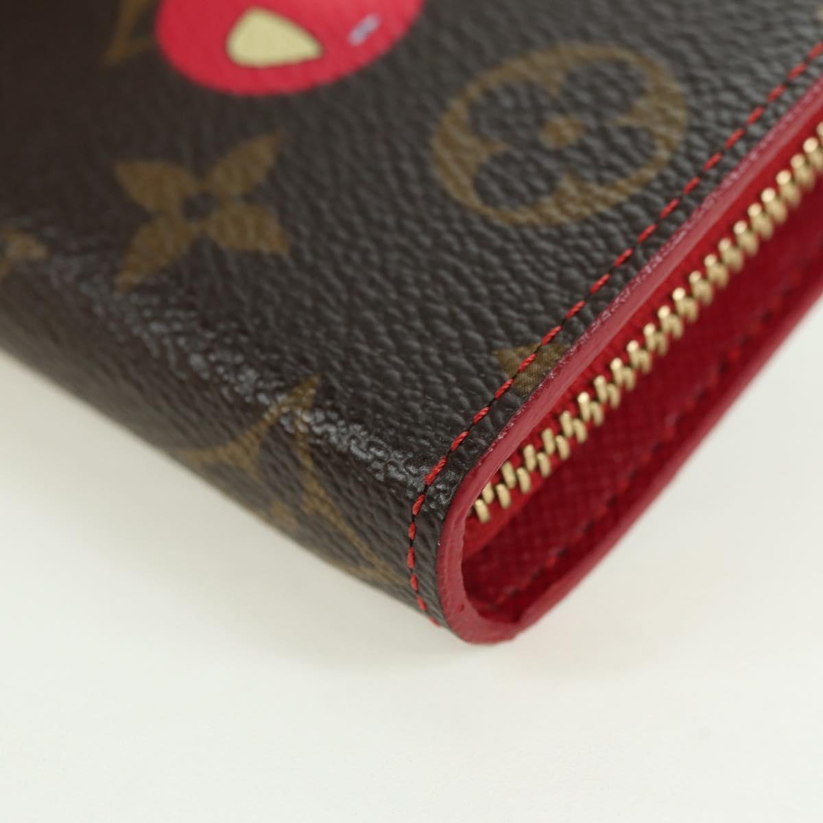 LOUIS VUITTON Monogram Cherry Porte Monnaie Zip Long Wallet M95006 Auth 177654V