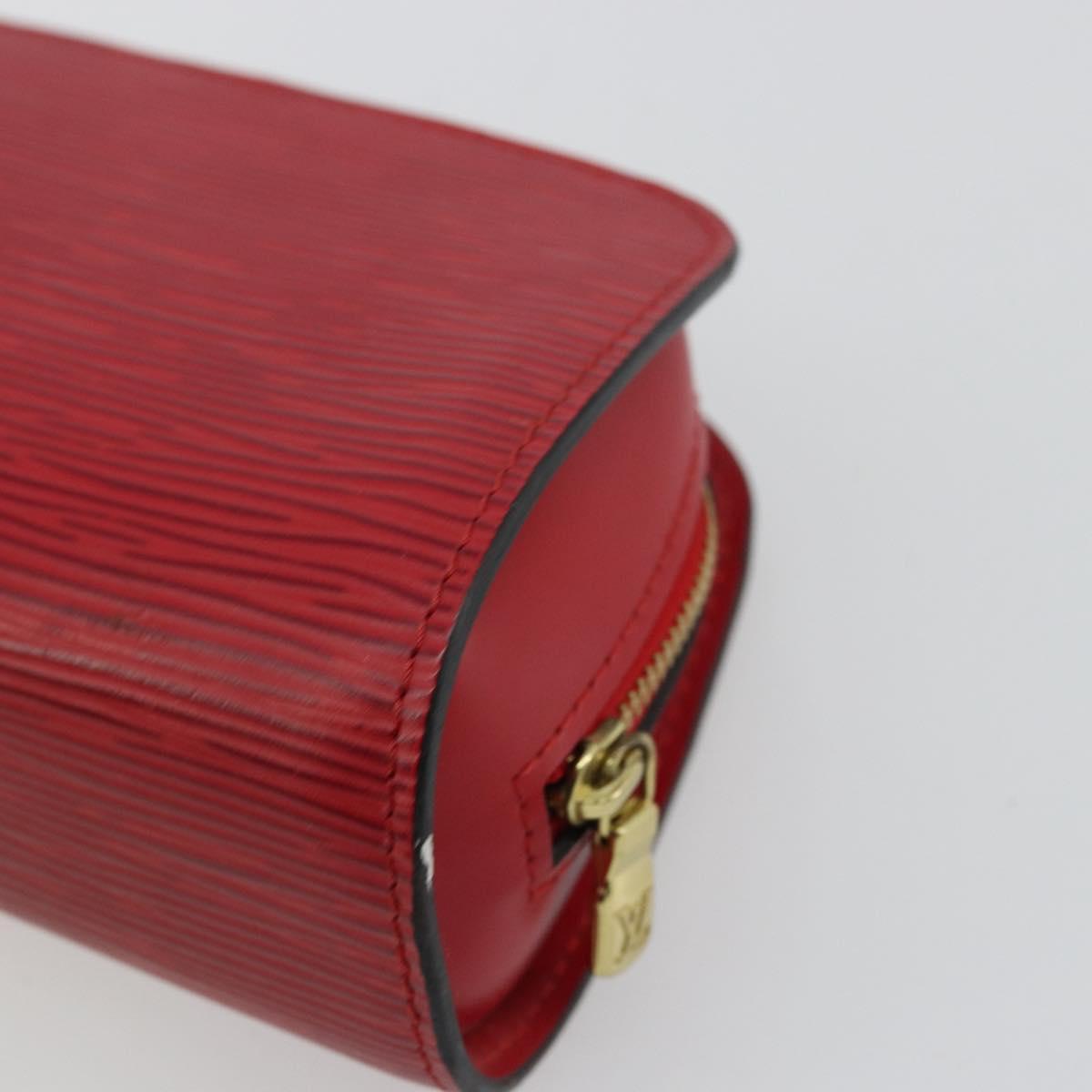 LOUIS VUITTON Epi Dauphine PM Pouch Castilian Red M48447 LV Auth 177655