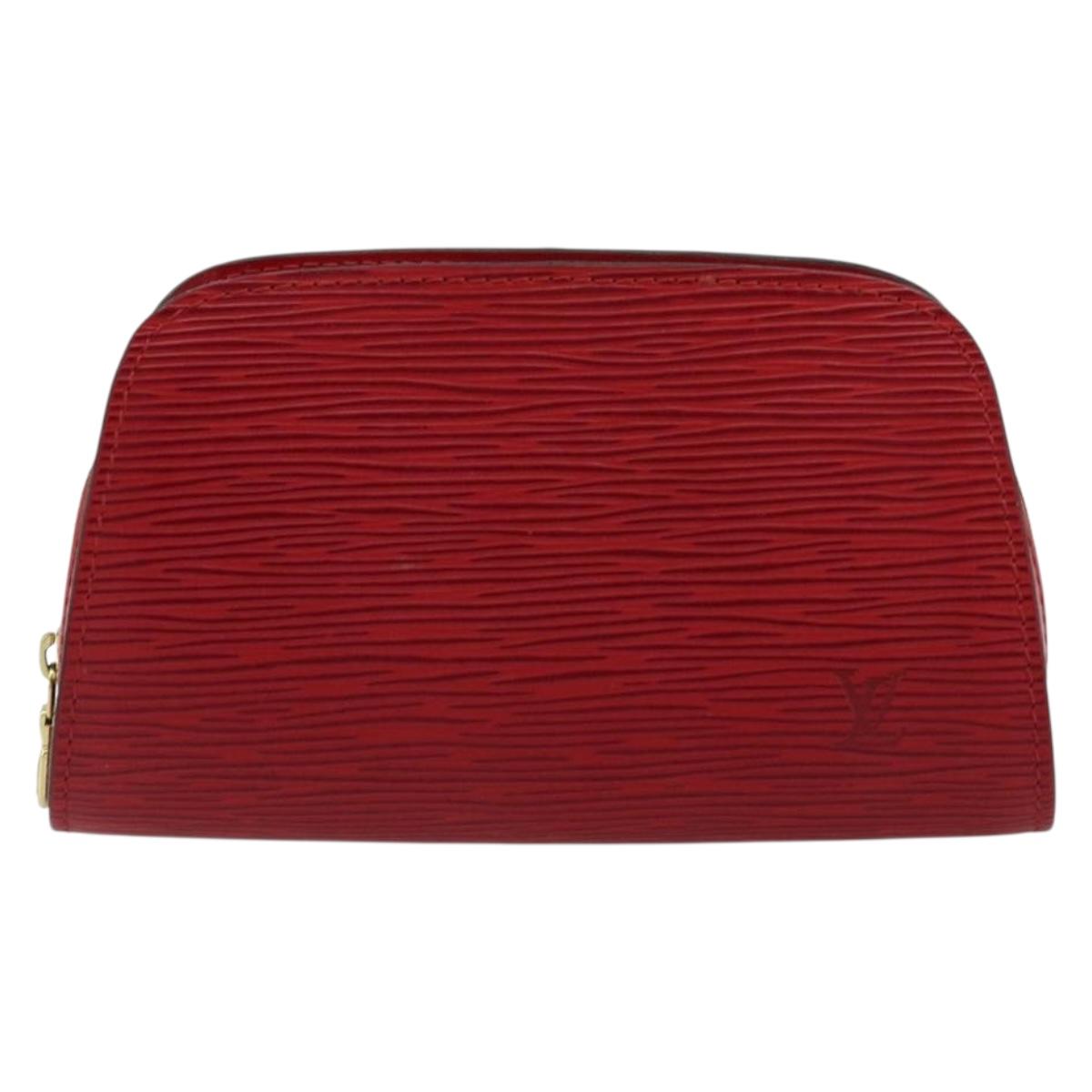 LOUIS VUITTON Epi Dauphine PM Pouch Castilian Red M48447 LV Auth 177655