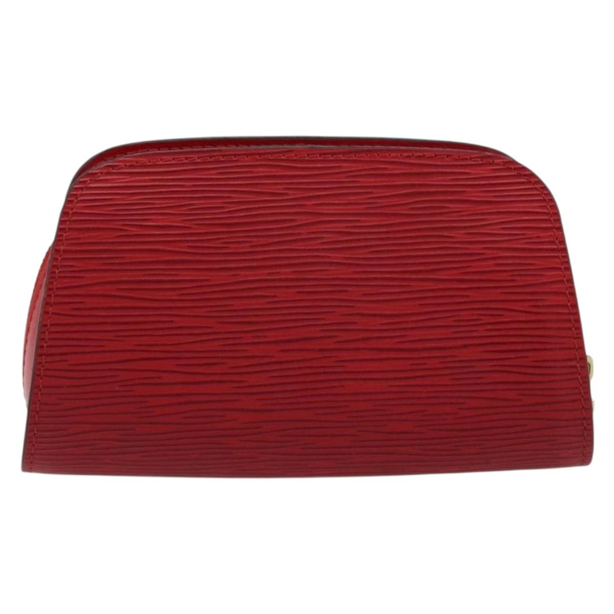 LOUIS VUITTON Epi Dauphine PM Pouch Castilian Red M48447 LV Auth 177655
