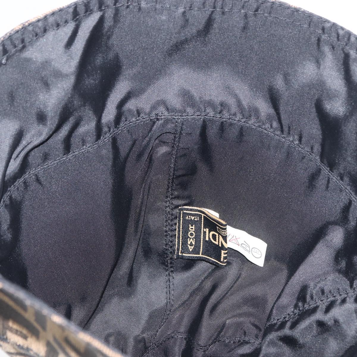 FENDI Zucca Canvas Bucket Hat Black Brown Auth 177661A