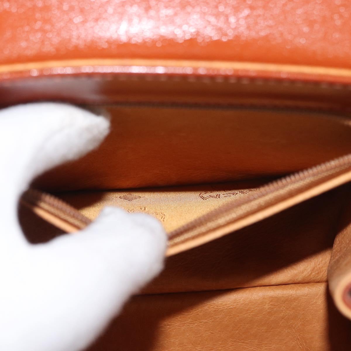 MCM Vicetos Logogram Hand Bag PVC Leather Brown Gold Auth 177665A