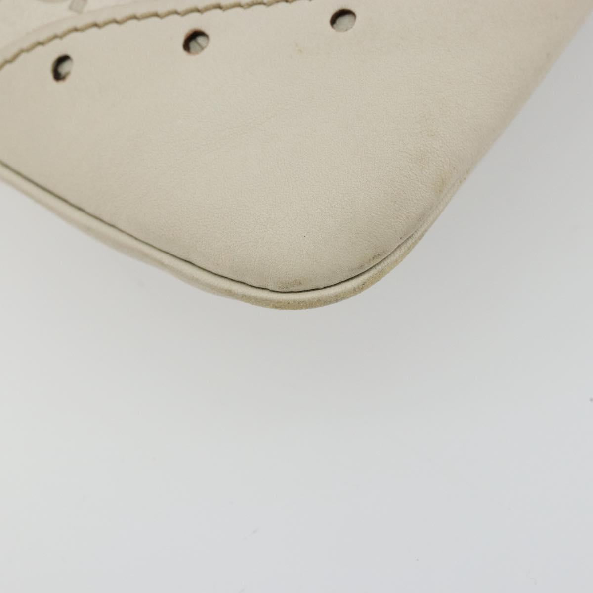 GUCCI GG Canvas Guccissima Hand Bag Leather White Gold 145778 Auth 177669A