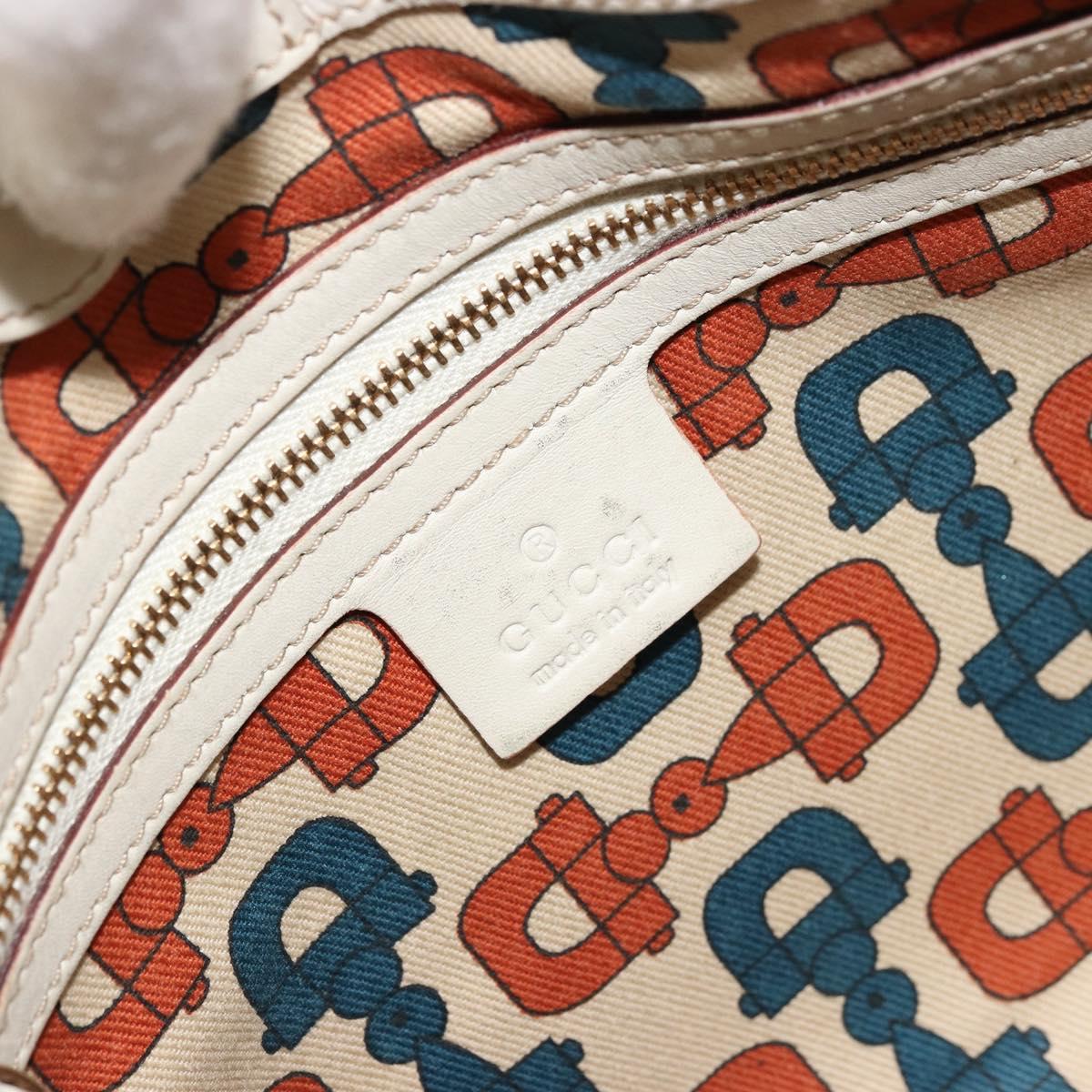 GUCCI GG Canvas Guccissima Hand Bag Leather White Gold 145778 Auth 177669A