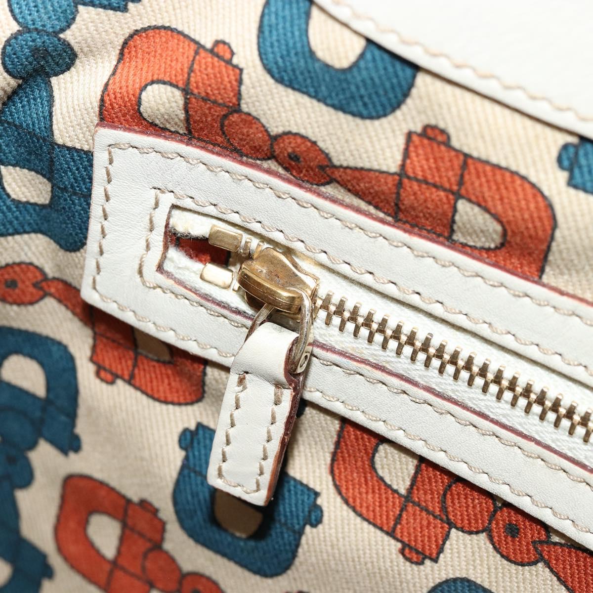 GUCCI GG Canvas Guccissima Hand Bag Leather White Gold 145778 Auth 177669A