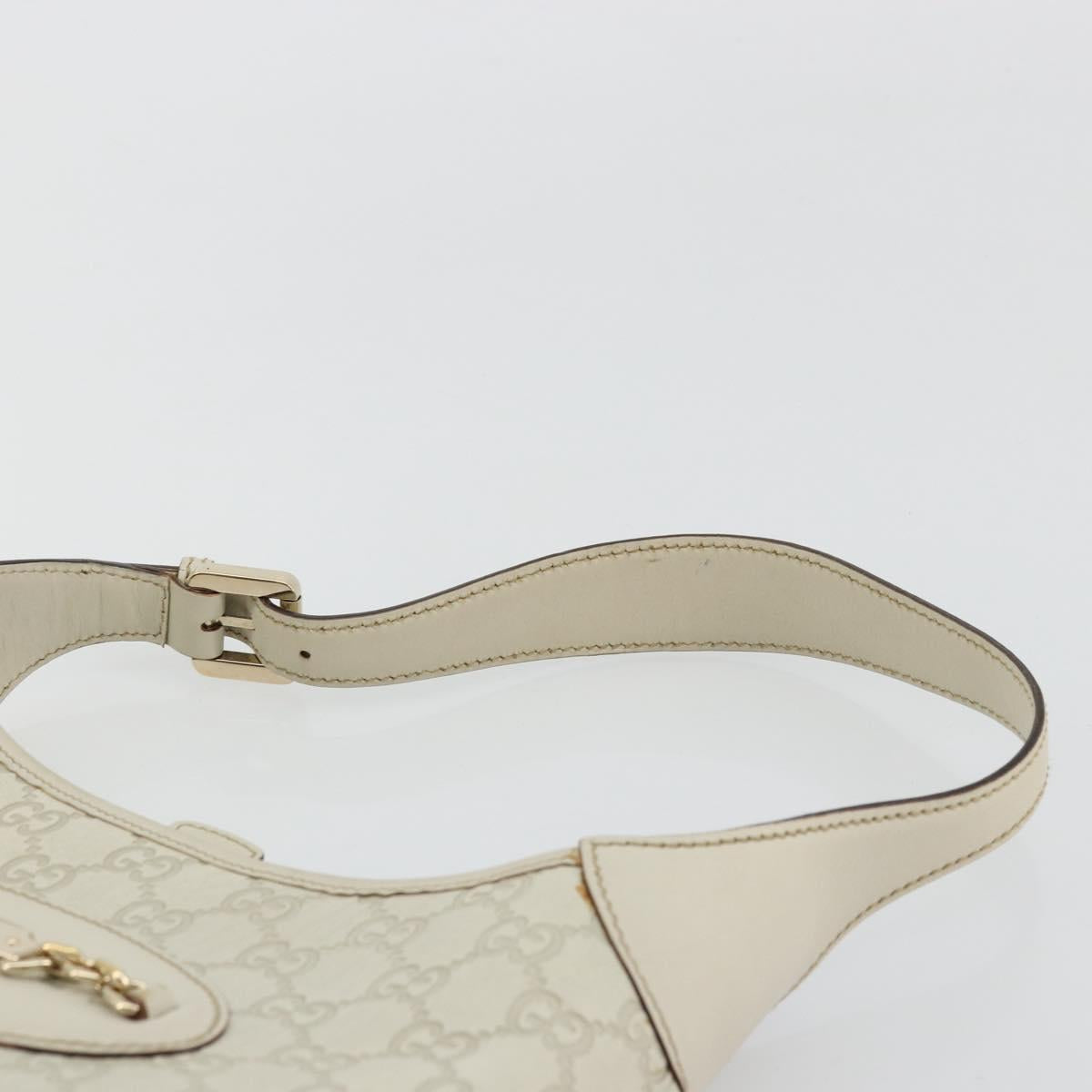 GUCCI GG Canvas Guccissima Hand Bag Leather White Gold 145778 Auth 177669A