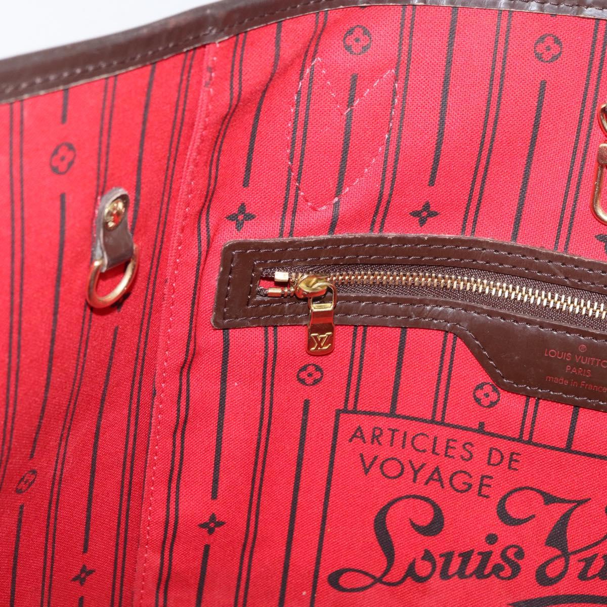 LOUIS VUITTON Damier Azur Neverfull MM Tote Bag N41605 LV Auth 177682