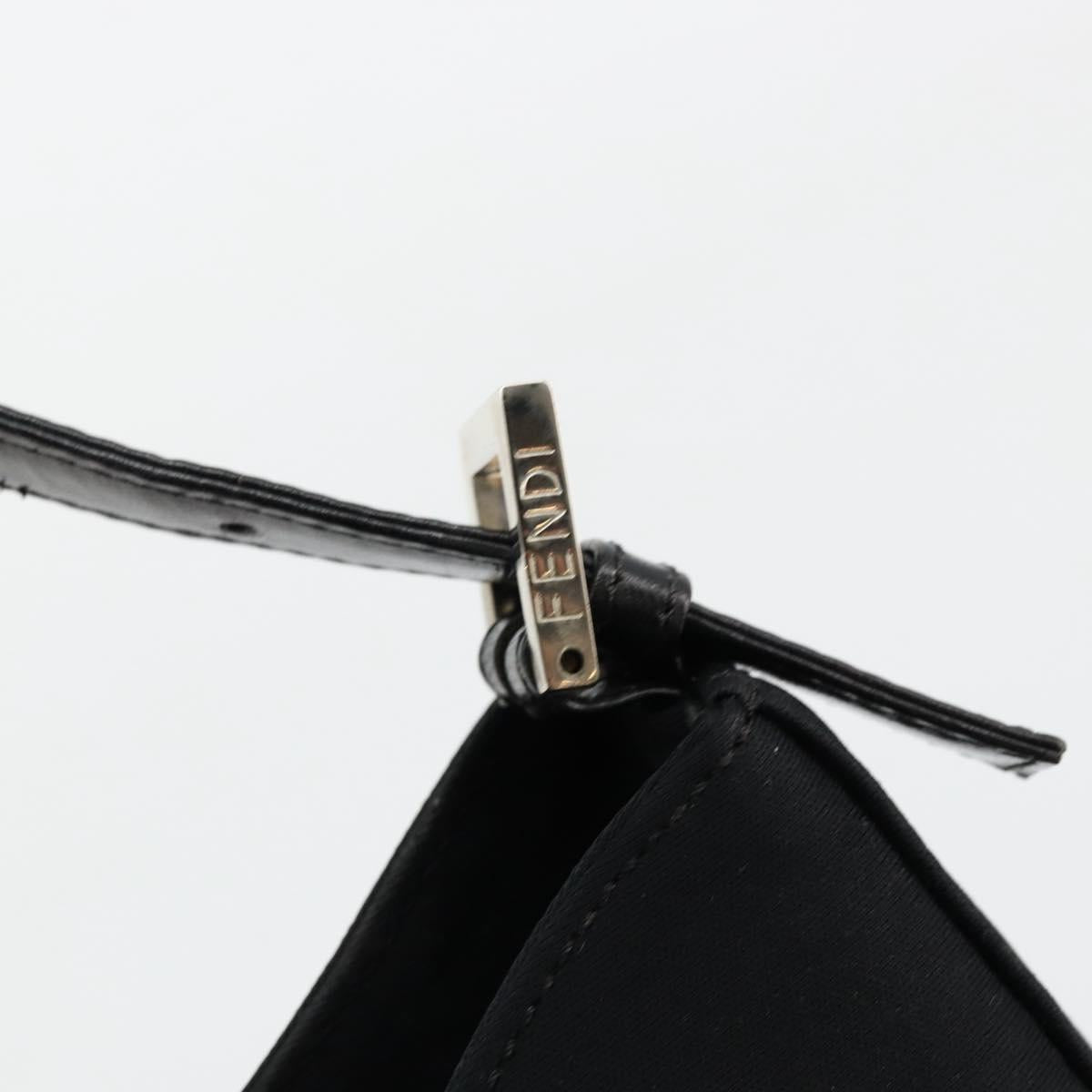 FENDI Shoulder Bag Black Silver Auth 177685
