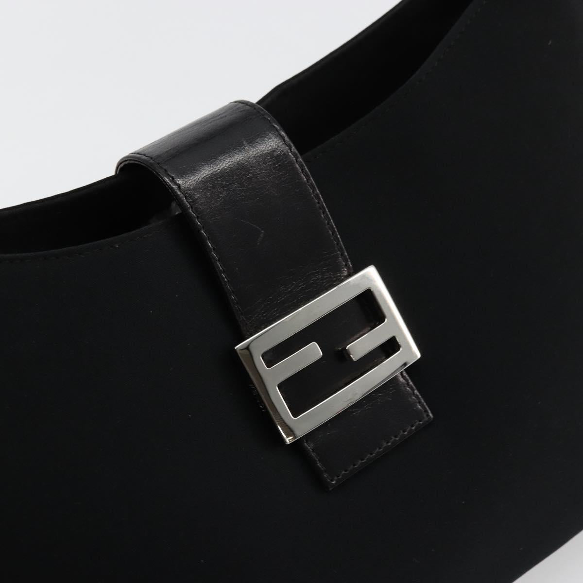FENDI Shoulder Bag Black Silver Auth 177685
