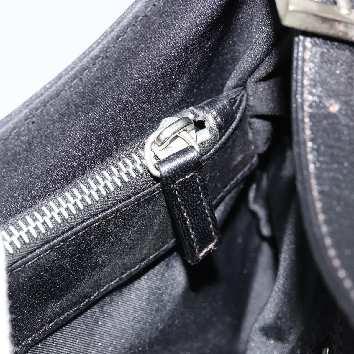FENDI Shoulder Bag Black Silver Auth 177685