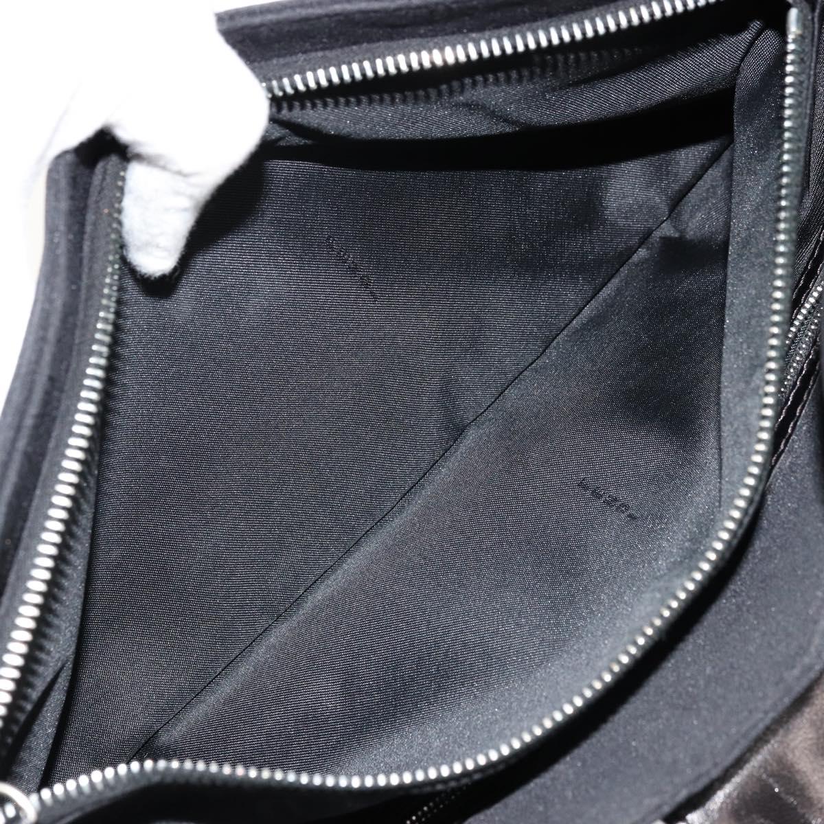 FENDI Shoulder Bag Black Silver Auth 177685