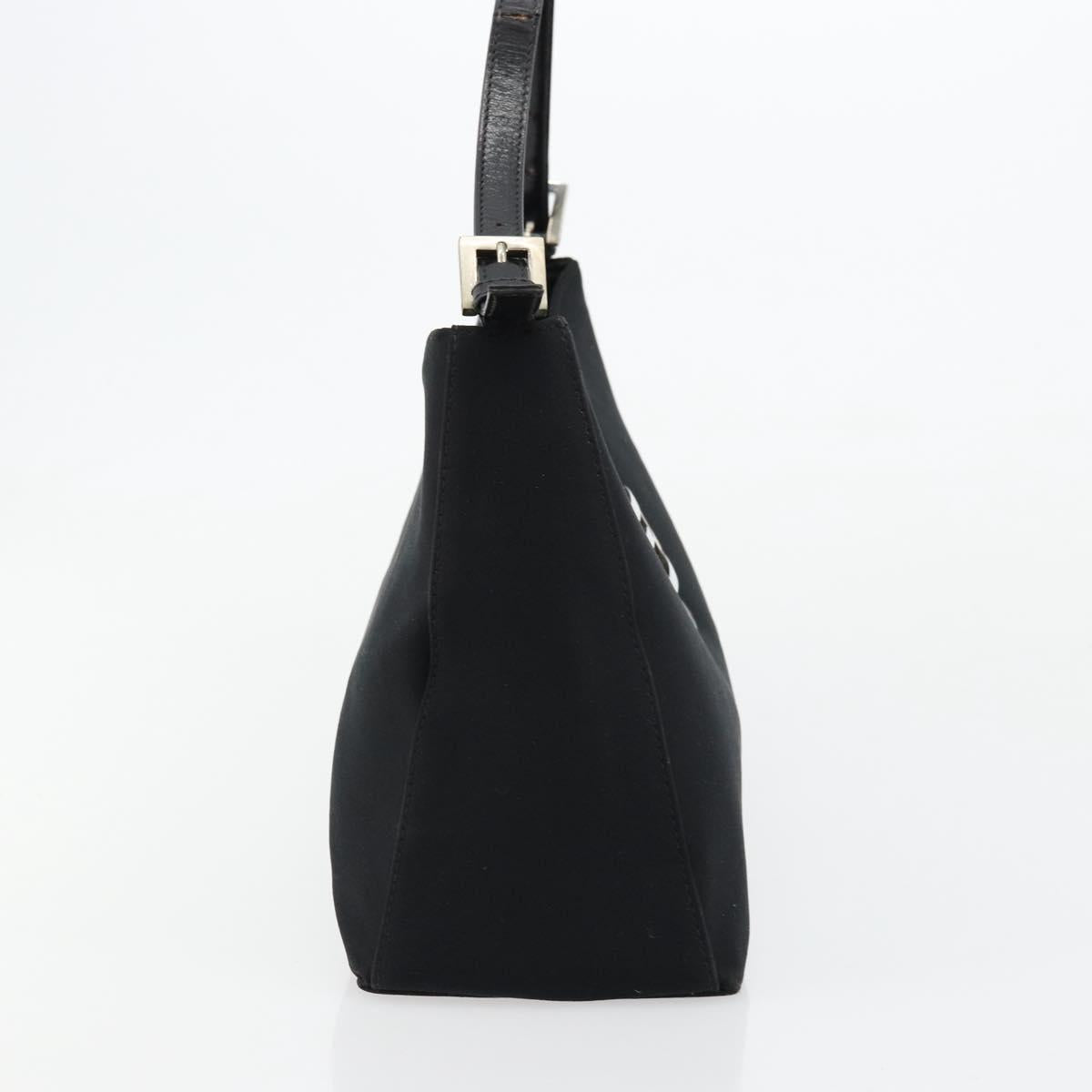 FENDI Shoulder Bag Black Silver Auth 177685