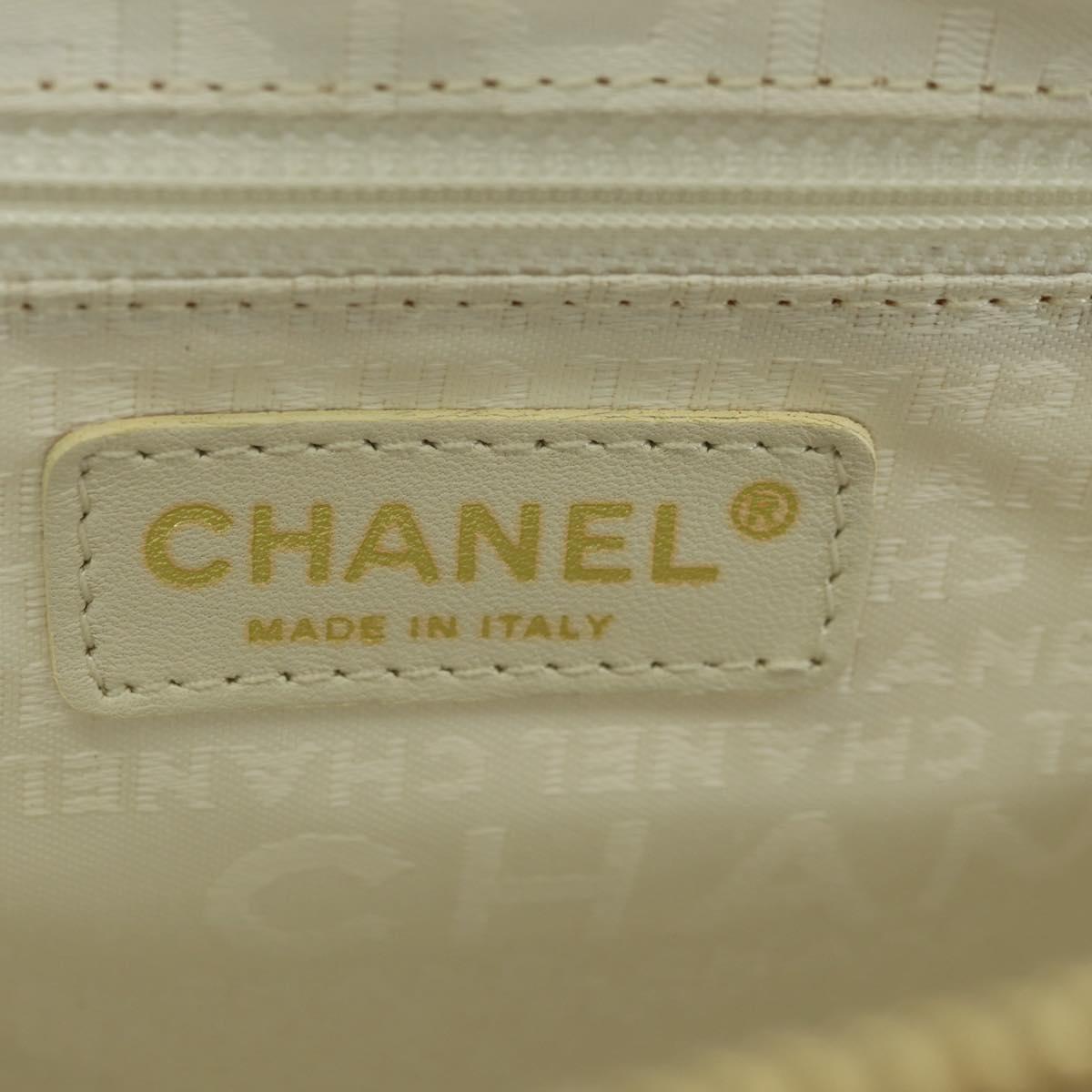 CHANEL Marshmallow Bag Tote Bag Canvas Beige Gold CC Auth 177697V