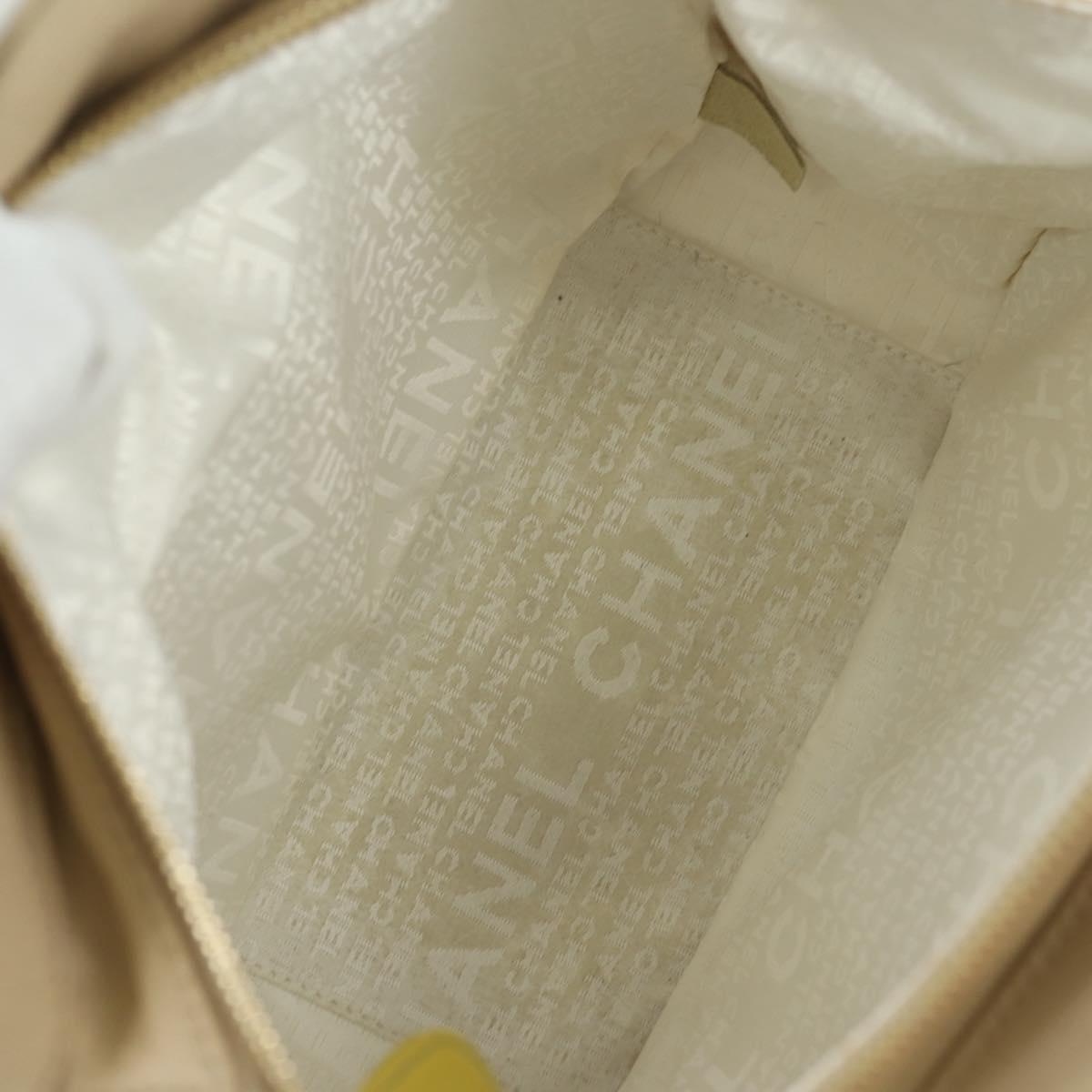 CHANEL Marshmallow Bag Tote Bag Canvas Beige Gold CC Auth 177697V