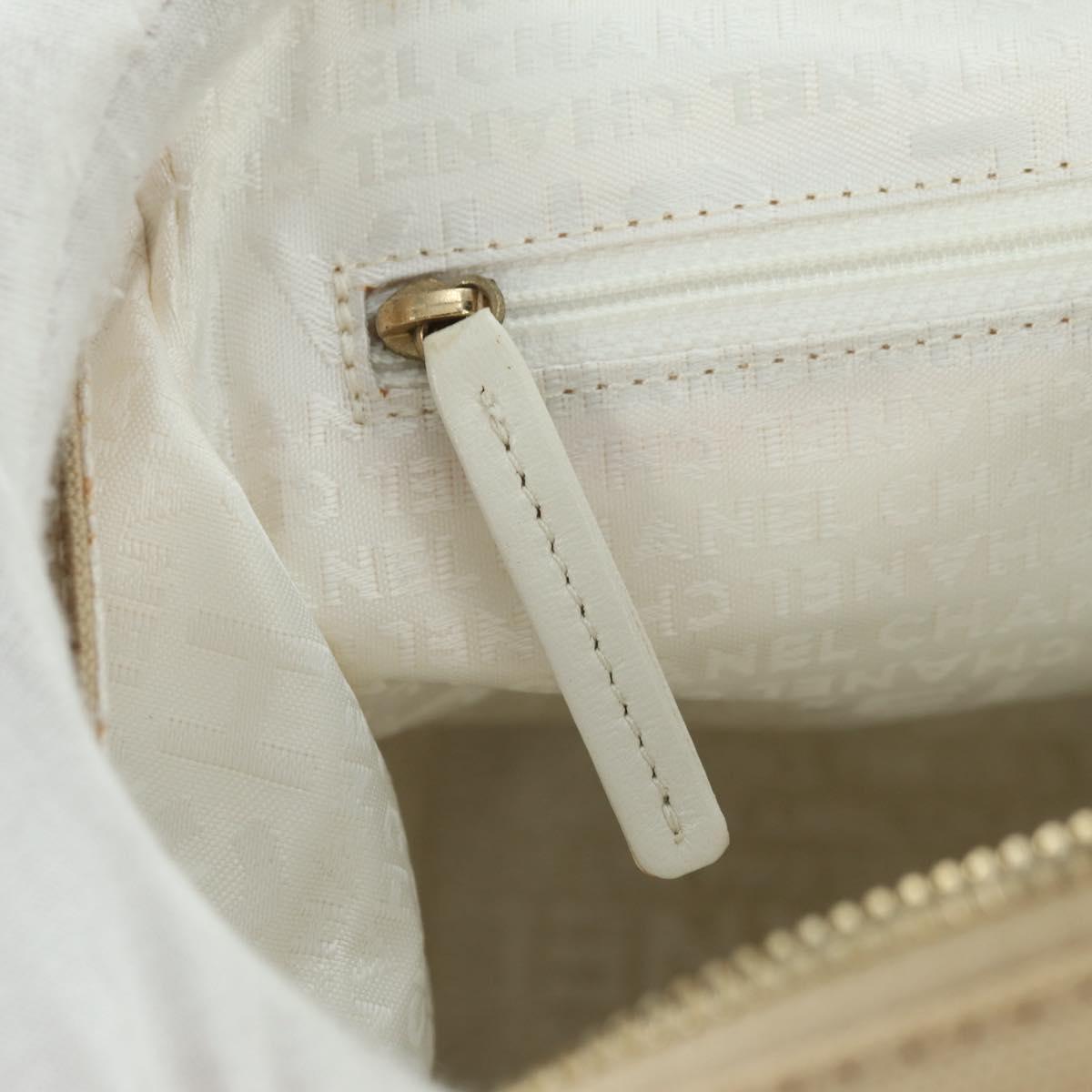 CHANEL Marshmallow Bag Tote Bag Canvas Beige Gold CC Auth 177697V
