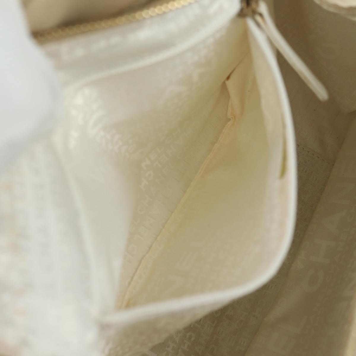 CHANEL Marshmallow Bag Tote Bag Canvas Beige Gold CC Auth 177697V