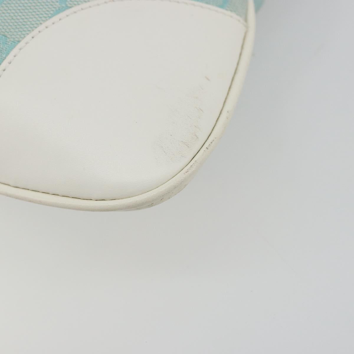 GUCCI GG Canvas Jackie Shoulder Bag Light Blue Gold 001 4057 Auth 177714