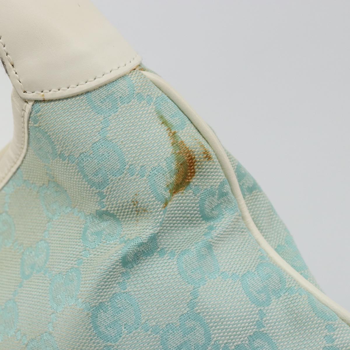 GUCCI GG Canvas Jackie Shoulder Bag Light Blue Gold 001 4057 Auth 177714