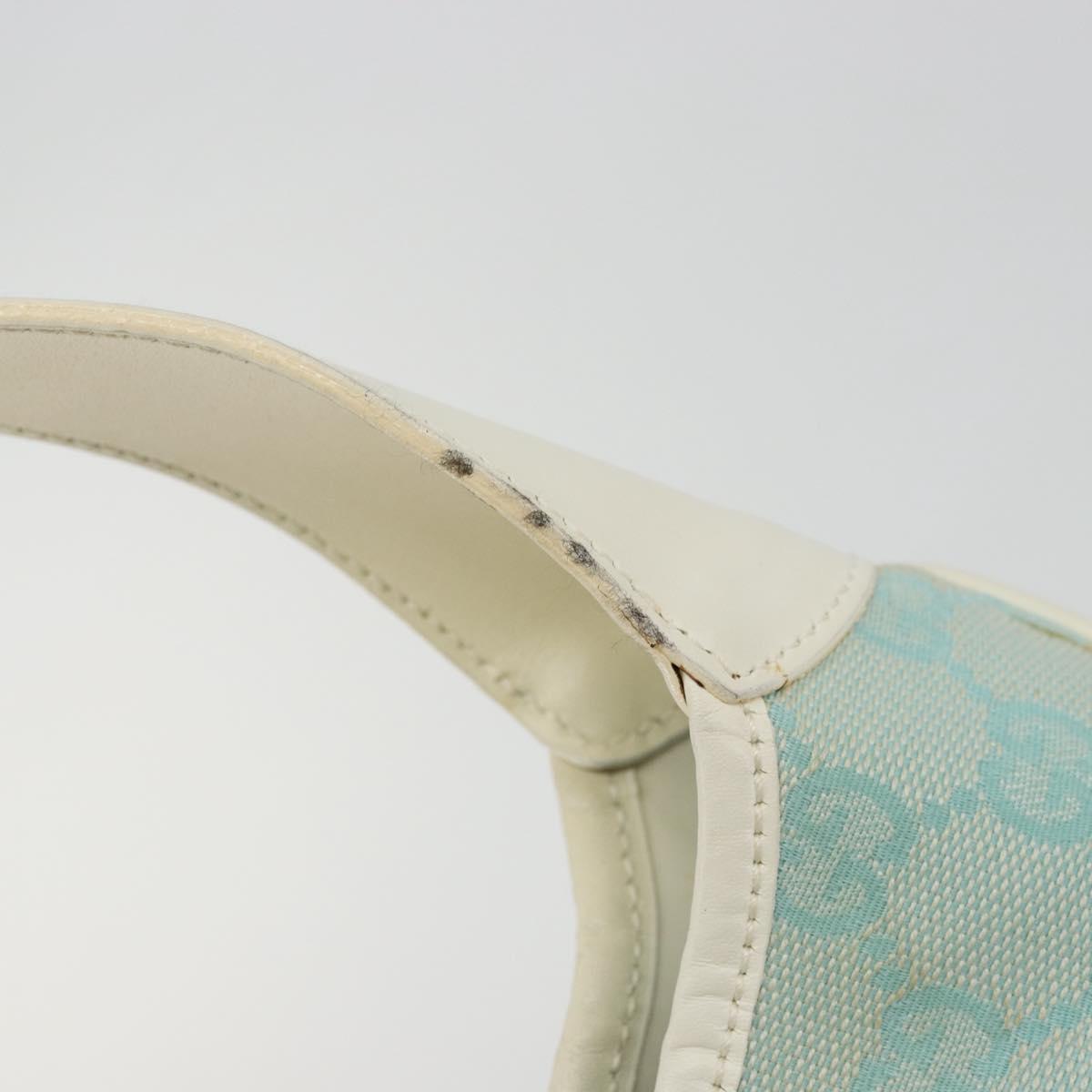 GUCCI GG Canvas Jackie Shoulder Bag Light Blue Gold 001 4057 Auth 177714
