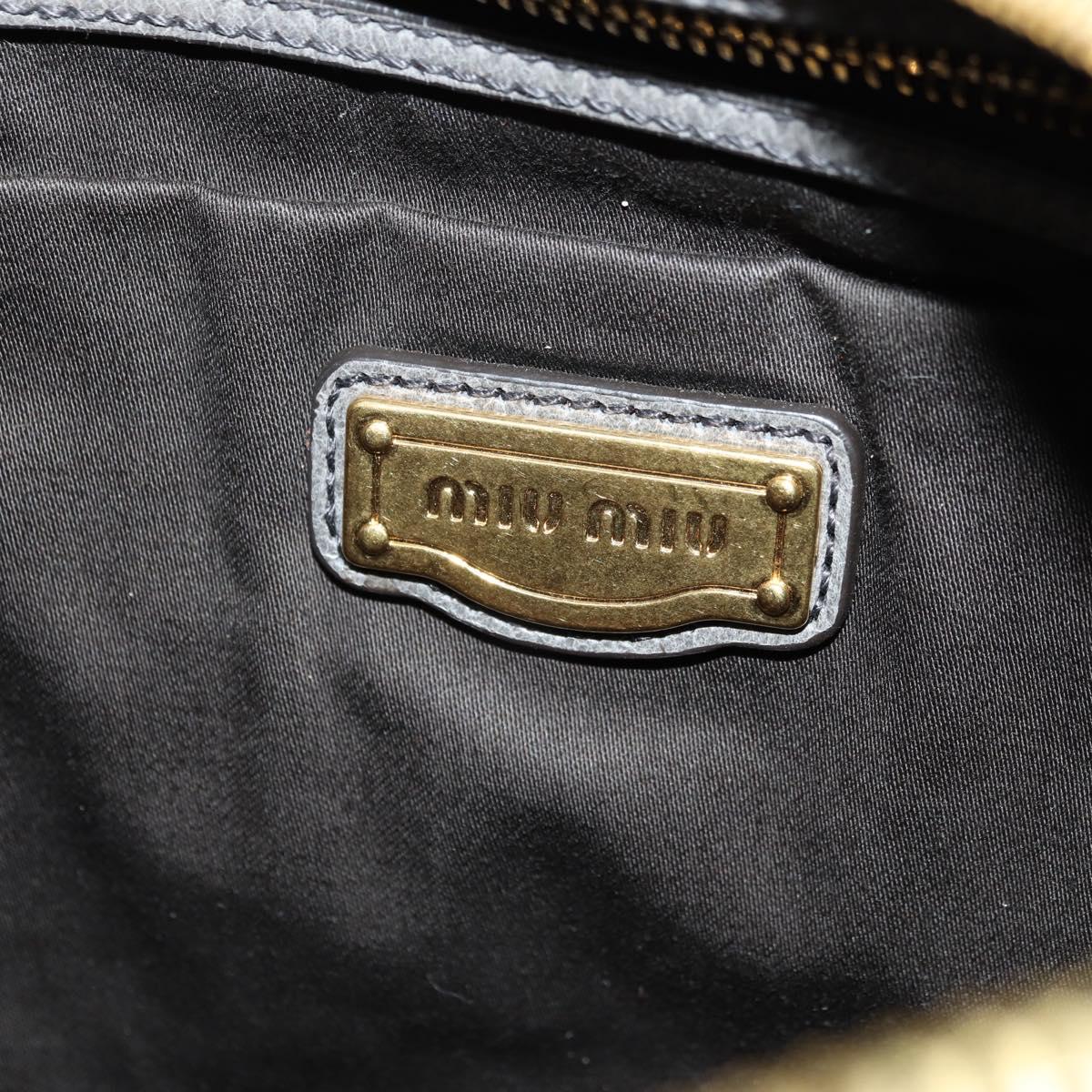 Miu Miu Hand Bag Leather 2way Gray Gold Auth 177717SAM