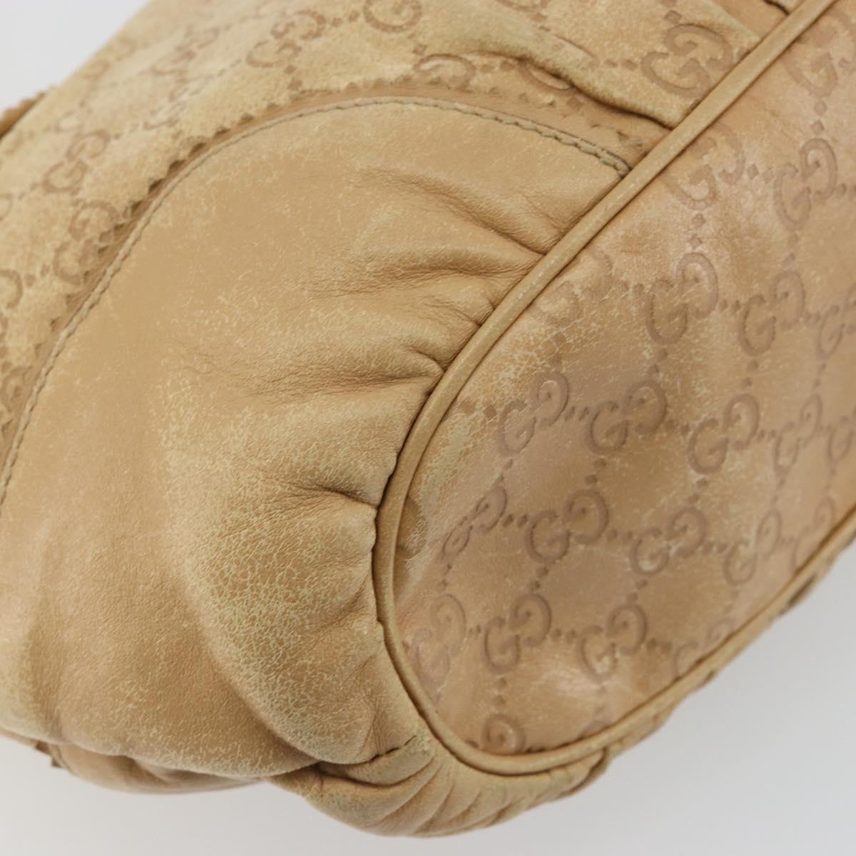 GUCCI GG Canvas Guccissima Tote Bag Leather Beige Gold 211955 Auth 177726