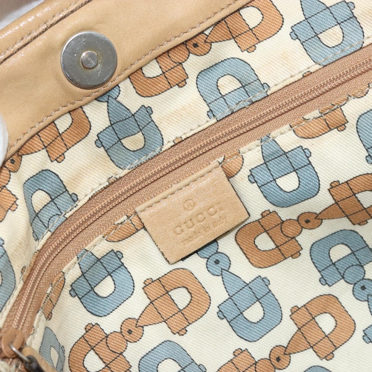 GUCCI GG Canvas Guccissima Tote Bag Leather Beige Gold 211955 Auth 177726