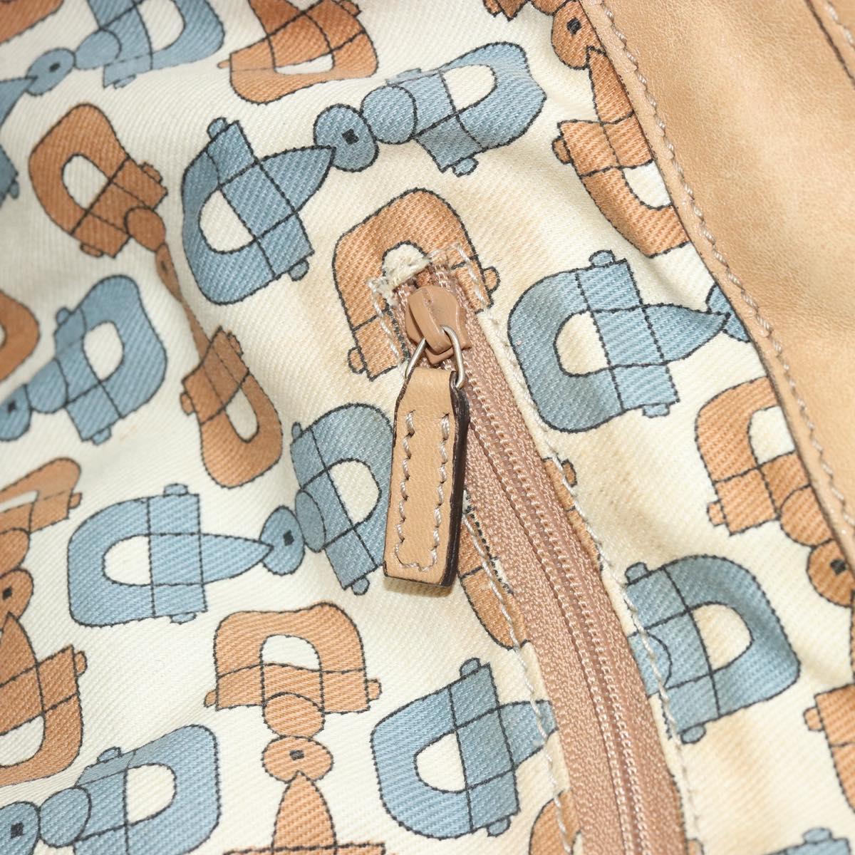 GUCCI GG Canvas Guccissima Tote Bag Leather Beige Gold 211955 Auth 177726