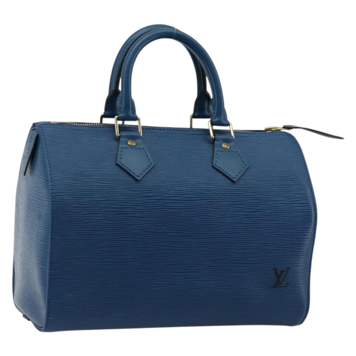 LOUIS VUITTON Epi Speedy 25 Hand Bag Toledo Blue M43015 LV Auth 177728A