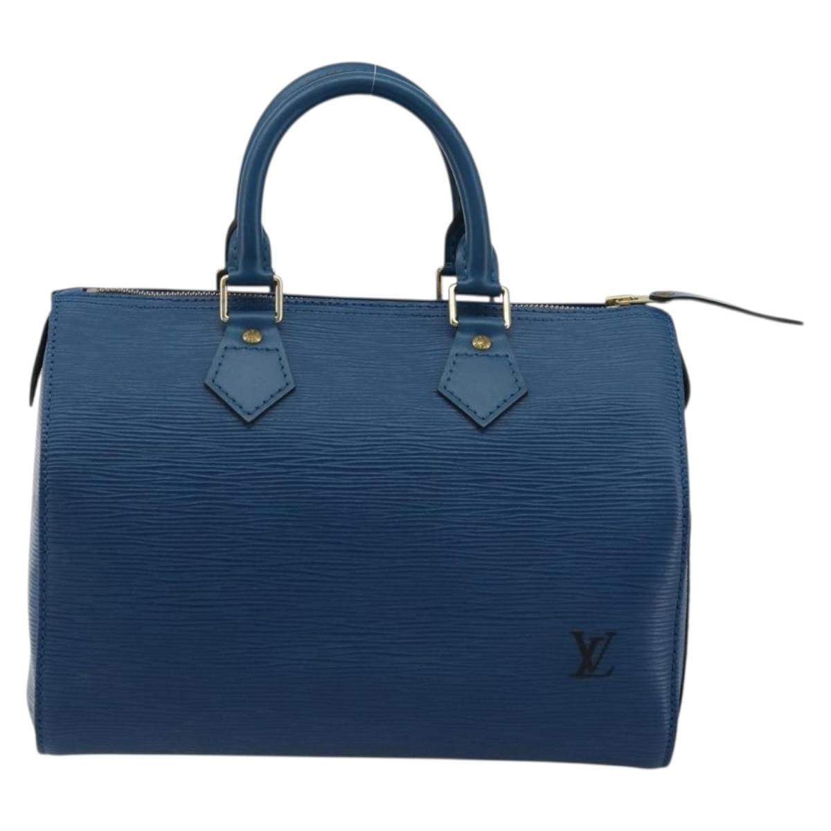 LOUIS VUITTON Epi Speedy 25 Hand Bag Toledo Blue M43015 LV Auth 177728A