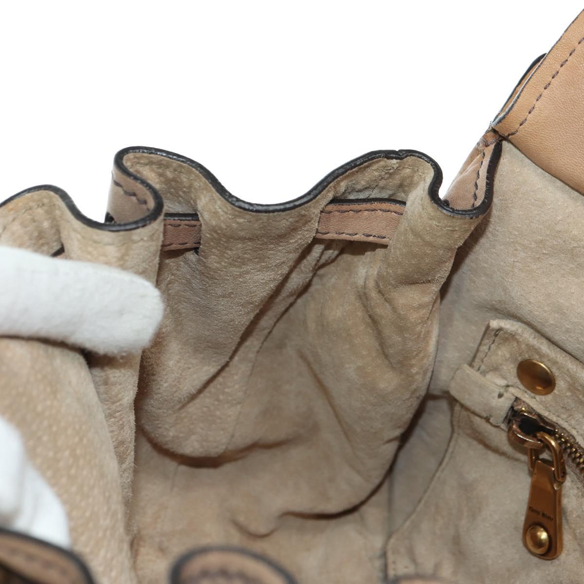 Miu Miu Shoulder Bag Leather Brown Gold Auth 177730A