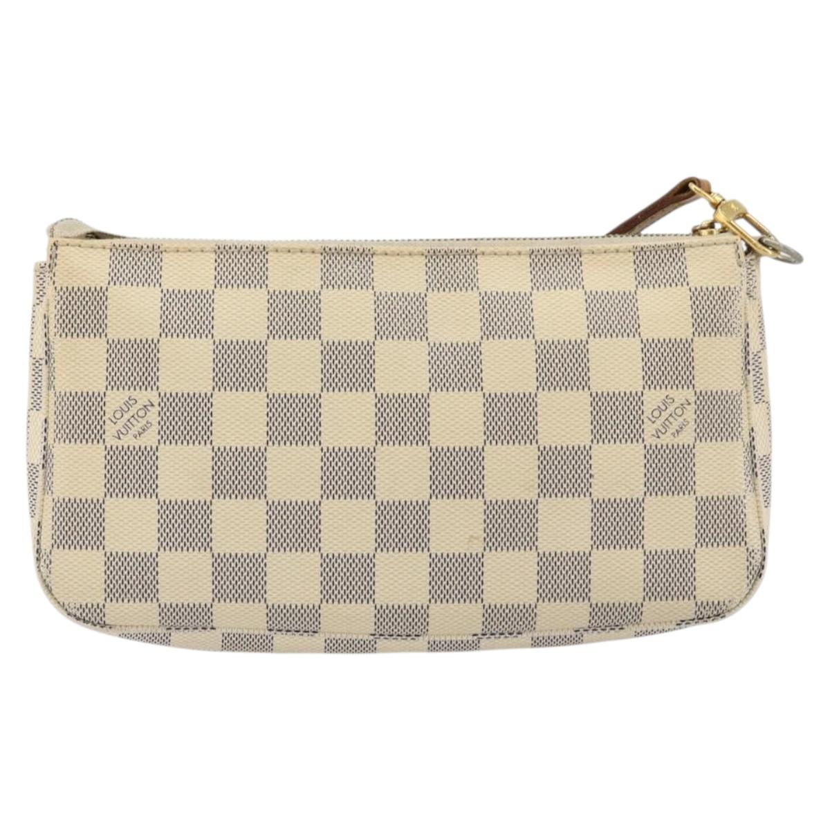 LOUIS VUITTON Damier Azur Pochette Accessoires Pouch N41207 LV Auth 177734A