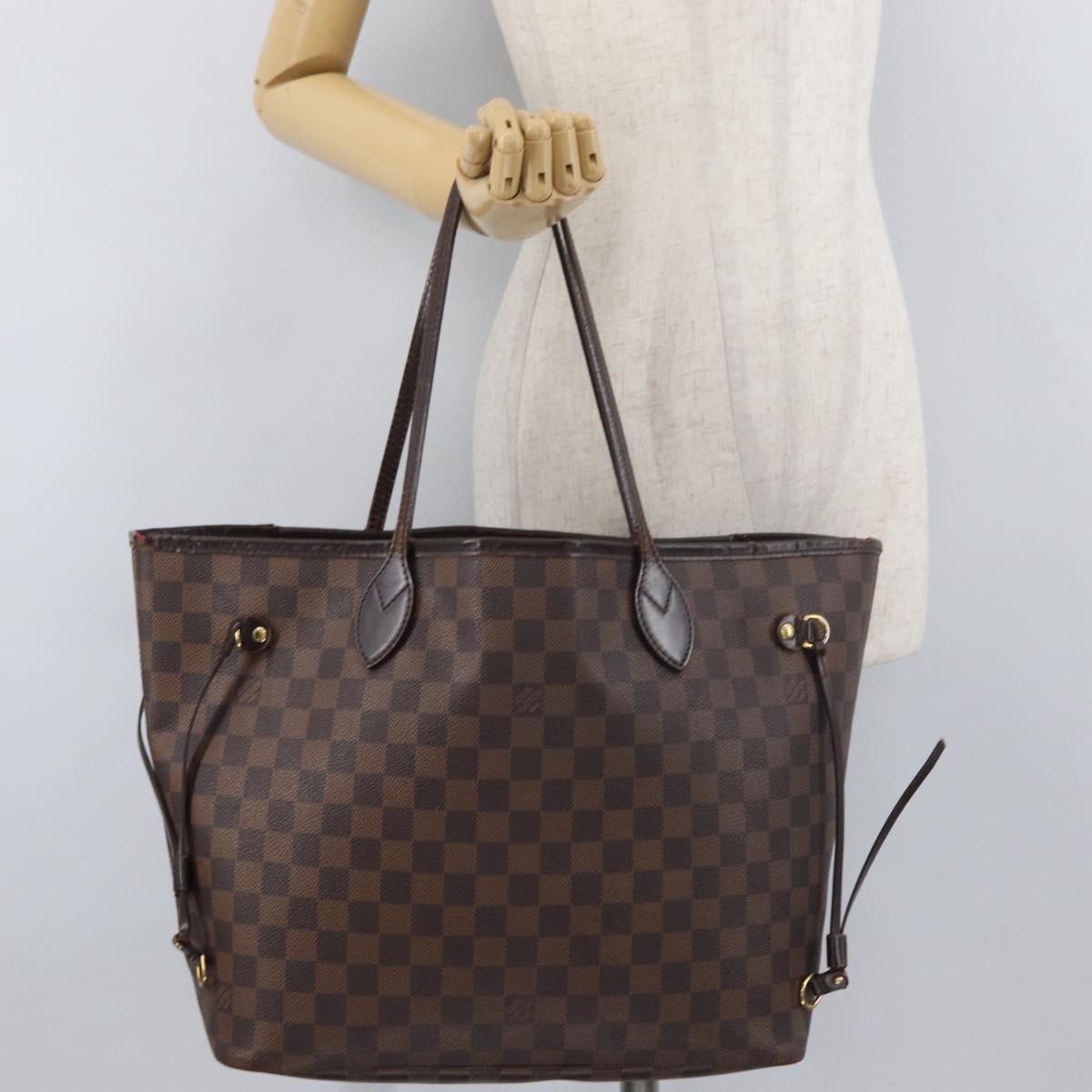LOUIS VUITTON Damier Azur Neverfull MM Tote Bag N41605 LV Auth 177742