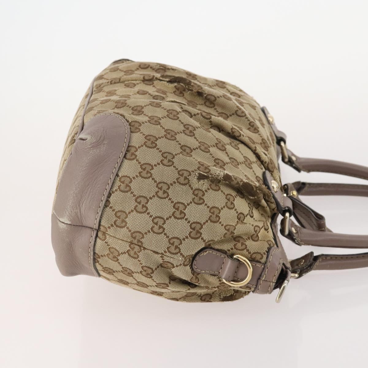 GUCCI GG Supreme Hand Bag PVC 2 Set Beige Auth 177746