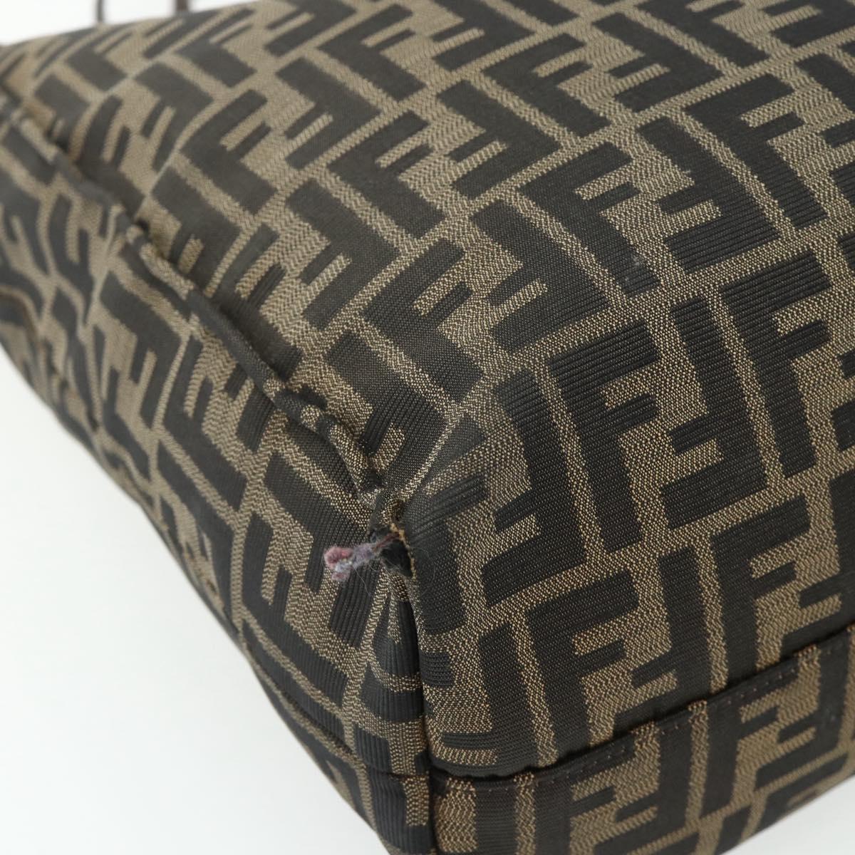 FENDI Zucca Canvas Tote Bag Black Brown Auth 177771