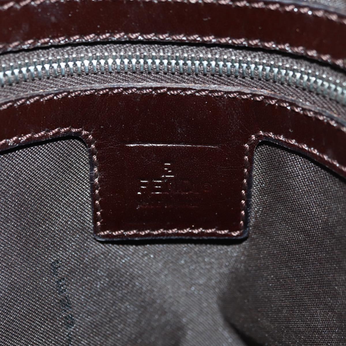 FENDI Zucca Canvas Mamma Baguette Shoulder Bag Brown Black Auth 177772SAV