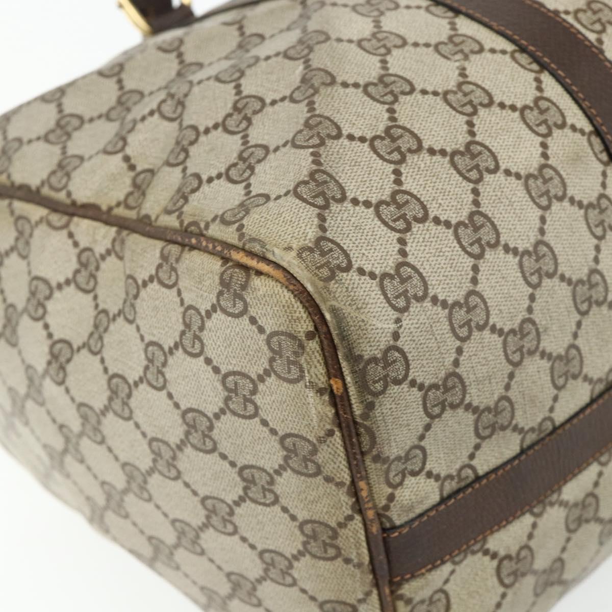 GUCCI GG Supreme Web Sherry Line Hand Bag PVC Beige Red Auth 177775