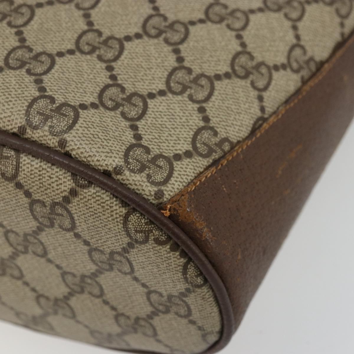 GUCCI GG Supreme Web Sherry Line Bag PVC Beige Gold 904 02 081 Auth 177778