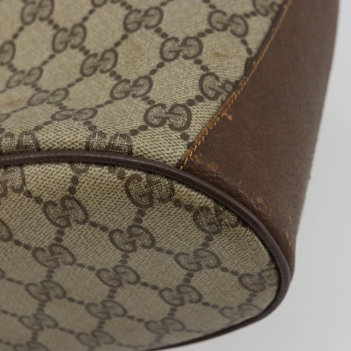 GUCCI GG Supreme Web Sherry Line Bag PVC Beige Gold 904 02 081 Auth 177778