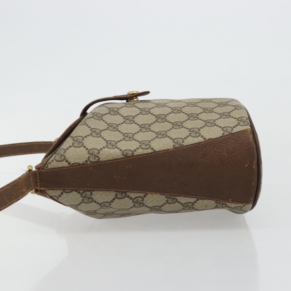 GUCCI GG Supreme Web Sherry Line Bag PVC Beige Gold 904 02 081 Auth 177778