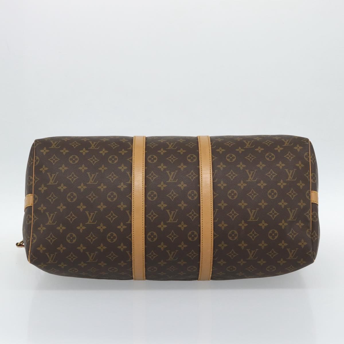 LOUIS VUITTON Monogram Keepall Bandouliere 55 Boston Bag M41414 LV Auth 177780
