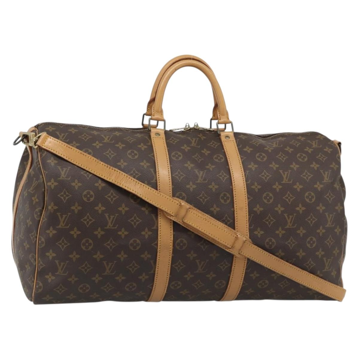 LOUIS VUITTON Monogram Keepall Bandouliere 55 Boston Bag M41414 LV Auth 177780