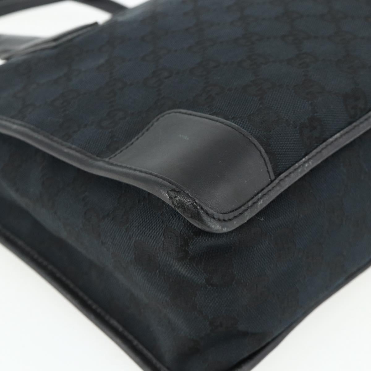 GUCCI GG Canvas Tote Bag Black Gold Auth 177786