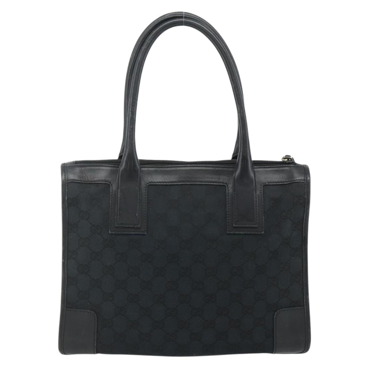 GUCCI GG Canvas Tote Bag Black Gold Auth 177786
