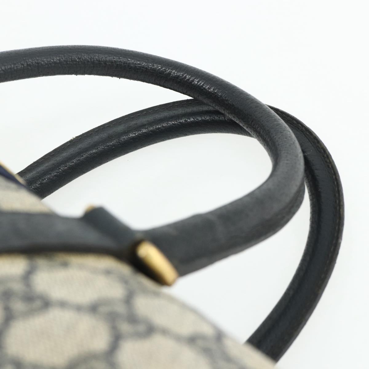 GUCCI GG Supreme Sherry Line Hand Bag PVC Navy Gold 39 02 007 Auth 177794