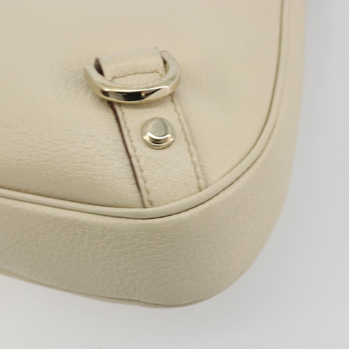 GUCCI Abbey Shoulder Bag Leather Beige Gold 130738 Auth 177798SAV