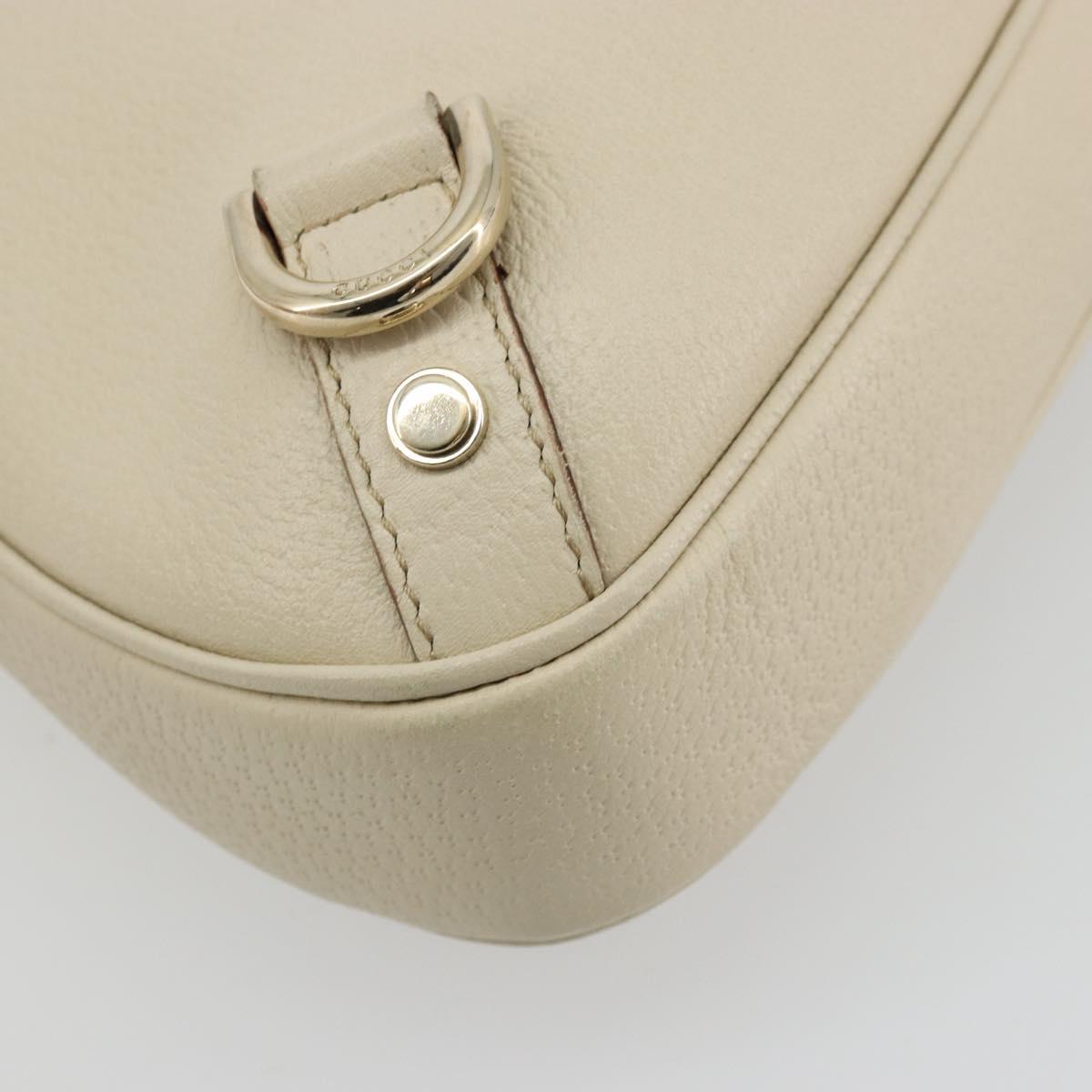 GUCCI Abbey Shoulder Bag Leather Beige Gold 130738 Auth 177798SAV