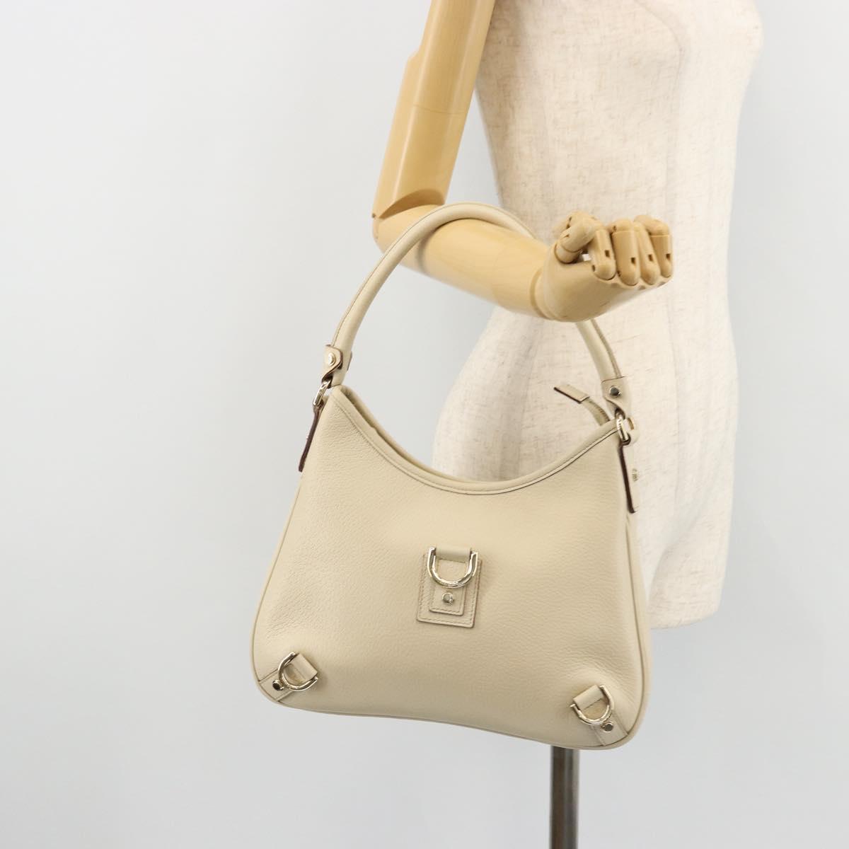 GUCCI Abbey Shoulder Bag Leather Beige Gold 130738 Auth 177798SAV