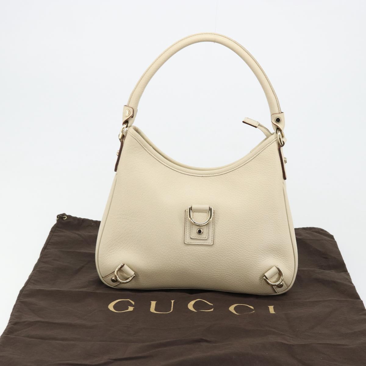GUCCI Abbey Shoulder Bag Leather Beige Gold 130738 Auth 177798SAV