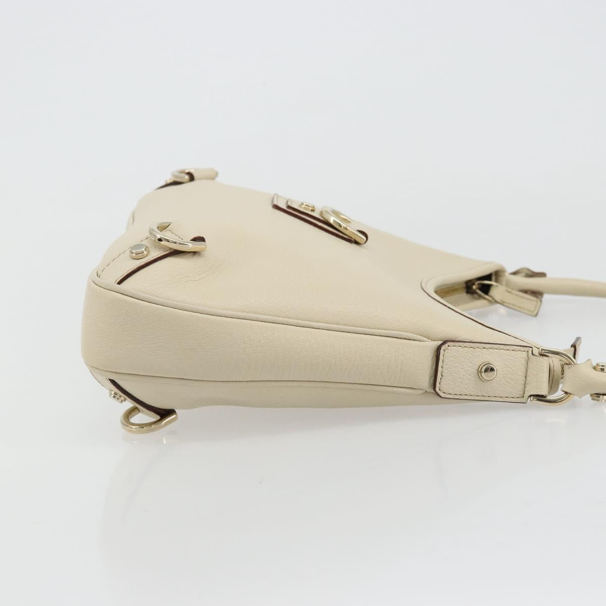GUCCI Abbey Shoulder Bag Leather Beige Gold 130738 Auth 177798SAV
